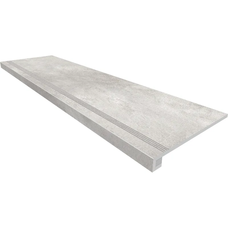 Ступень Estima Traffic grey, TF01 33x120, неполированная, бортик с насечками + подступенок 14,5x120