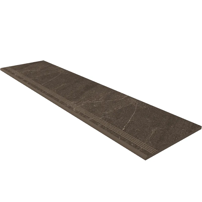 Ступень Estima Gabbro brown, GB04 30x120x10, неполированная с насечками