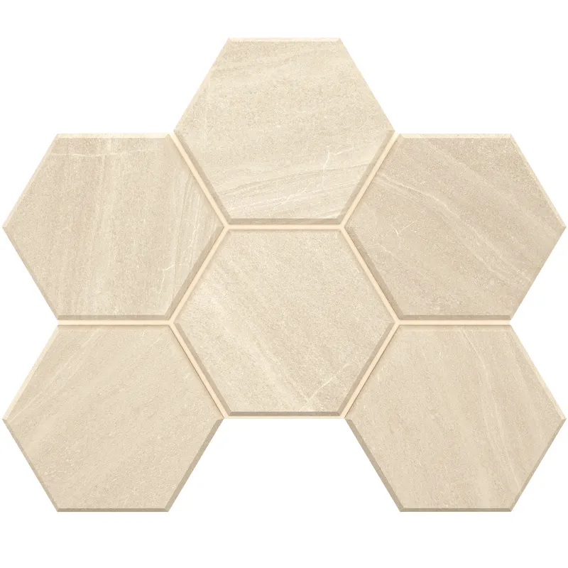 Мозаика Estima Gabbro white, GB01 Hexagon 25x28.5, неполированная