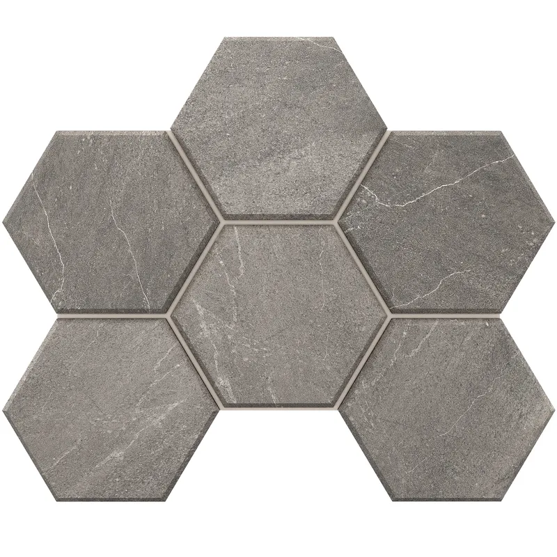 Мозаика Estima Gabbro grey, GB02 Hexagon 25x28.5, неполированная