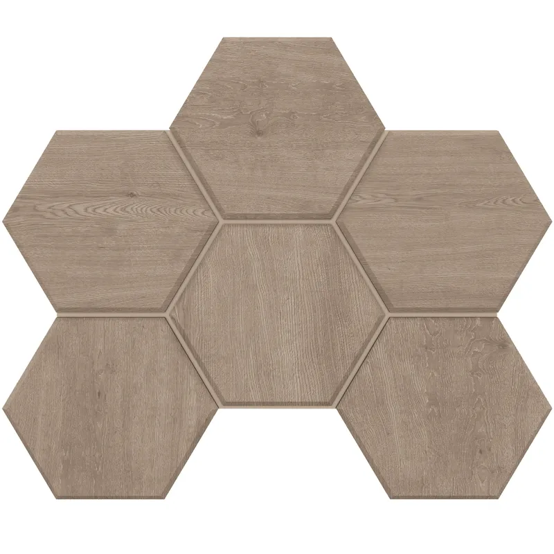 Мозаика Estima Classic Wood dark grey, CW02 Hexagon 25x28.5, неполированная