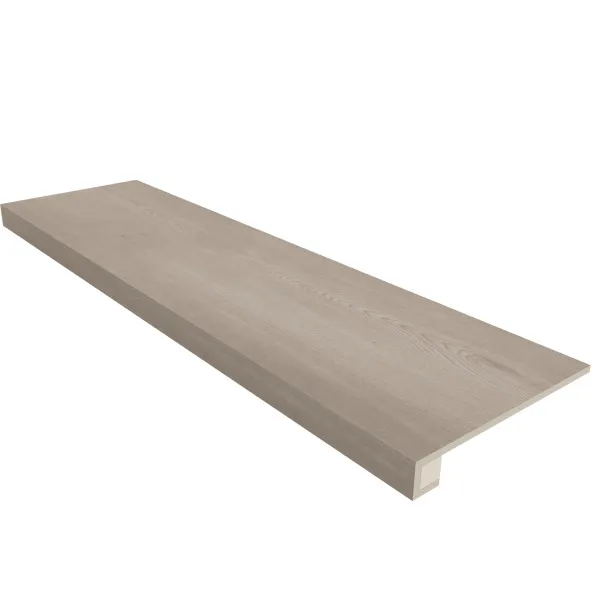 Ступень Estima Classic Wood Light grey, CW01 33x120, неполированная, бортик без насечек + подступенок 14,5x120