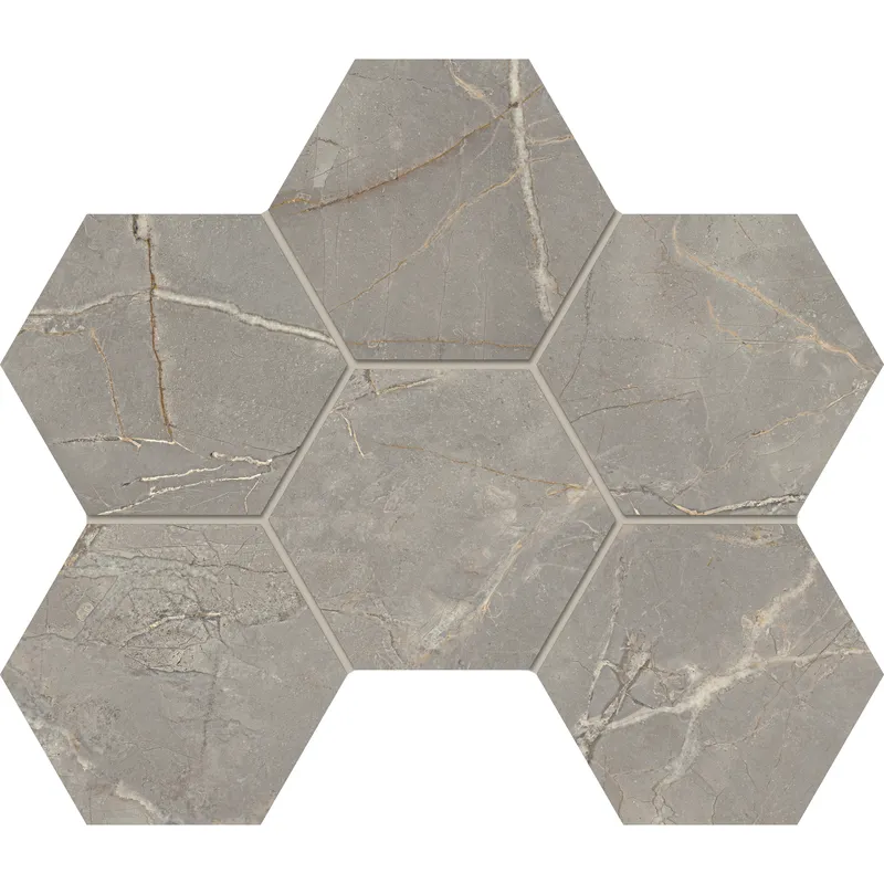 Мозаика Estima Bernini grey, BR03 Hexagon 25x28.5, полированная
