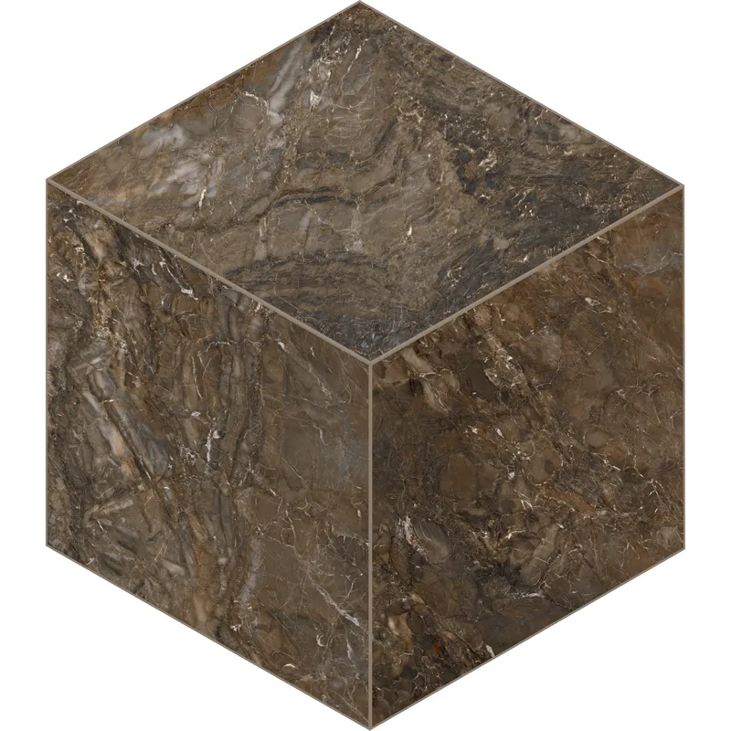 Мозаика Estima Bernini dark brown, BR04 Cube 29x25, неполированная