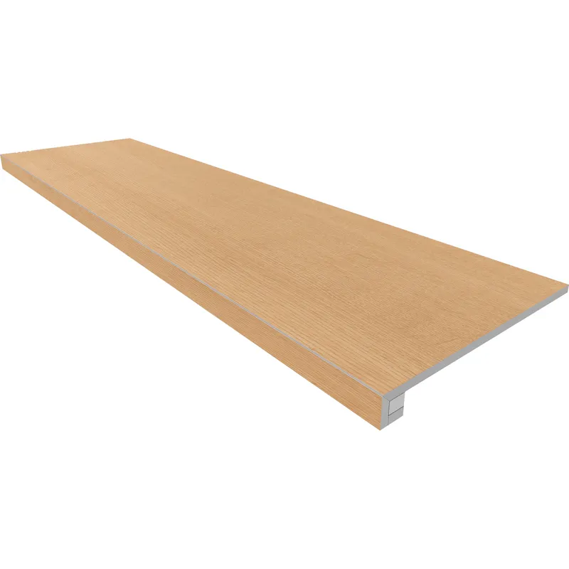 Ступень Estima Classic Wood honey oak, CW04 33x120 неполированная, бортик без насечек + подступенок 14,5x120