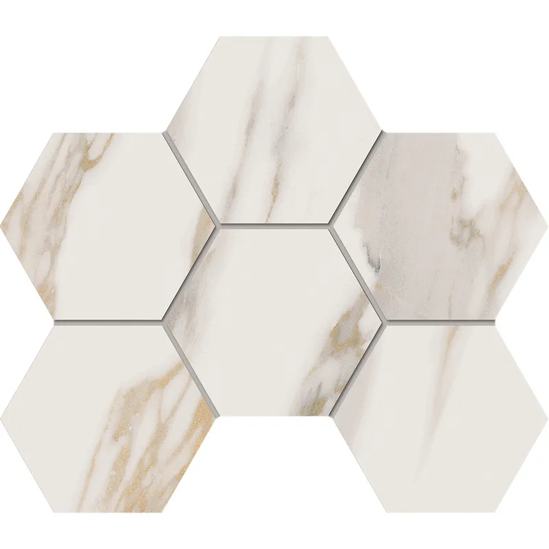 Мозаика Estima Miramare white, RM01 Hexagon 25x28.5, неполированная