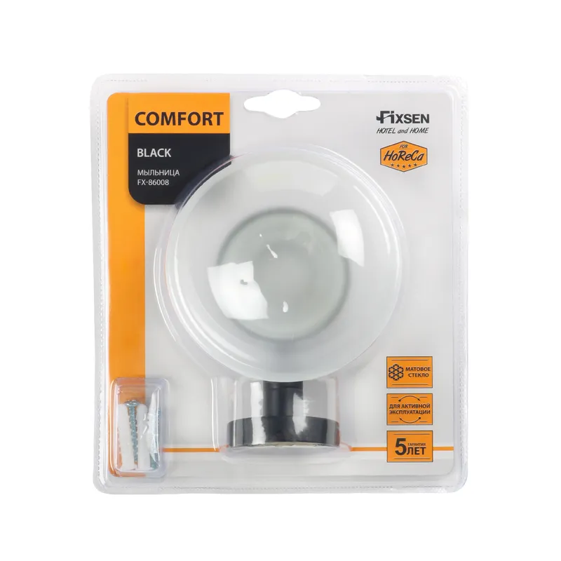 Мыльница Fixsen Comfort black — вид под углом