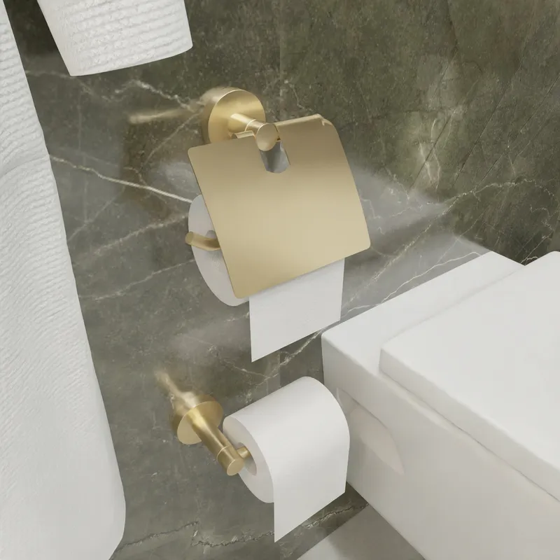 Держатель туалетной бумаги Fixsen Comfort gold — вид под углом