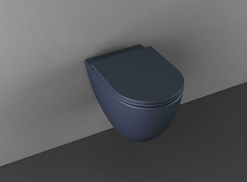 Унитаз подвесной Isvea Infinity синий — вид под углом