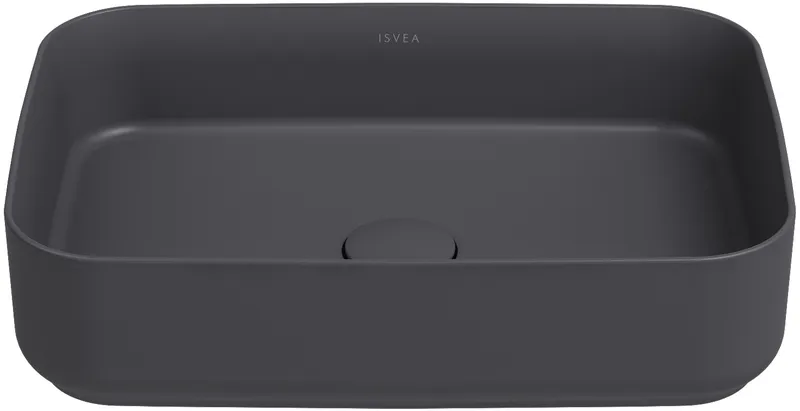 Раковина накладная Isvea Infinity 50 см, антрацит — вид под углом