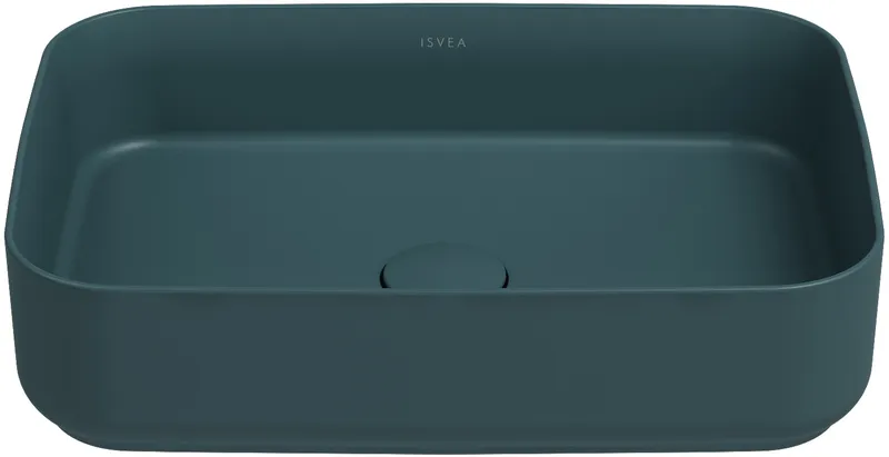 Раковина накладная Isvea Infinity 50 см, изумрудный — вид под углом