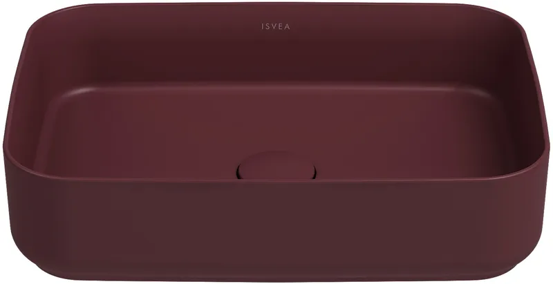 Раковина накладная Isvea Infinity 50 см бордовый — вид под углом