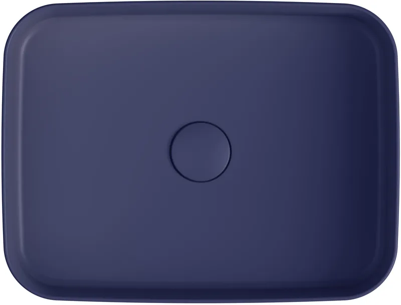 Раковина накладная Isvea Infinity 50 см синий — вид под углом на чашу