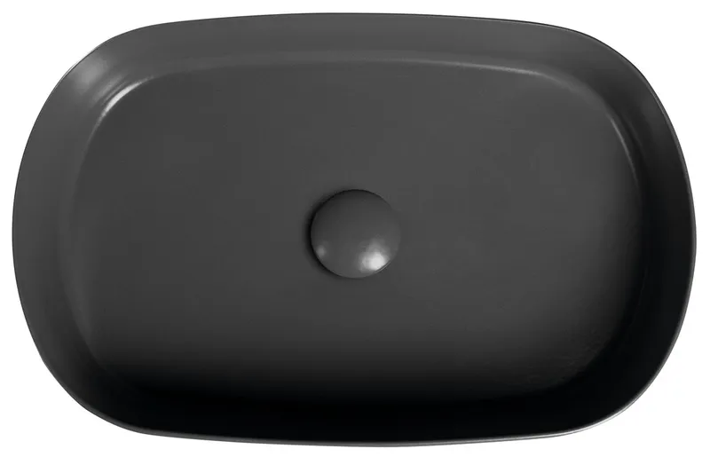 Раковина накладная Isvea Infinity 55х36 см, без отверстия под смеситель, антрацит — вид под углом