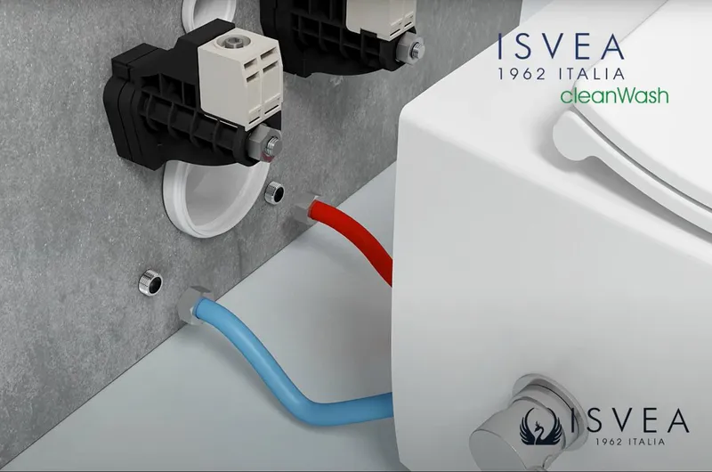 Унитаз подвесной Isvea Infinity с функцией биде, лососевый — вид под углом