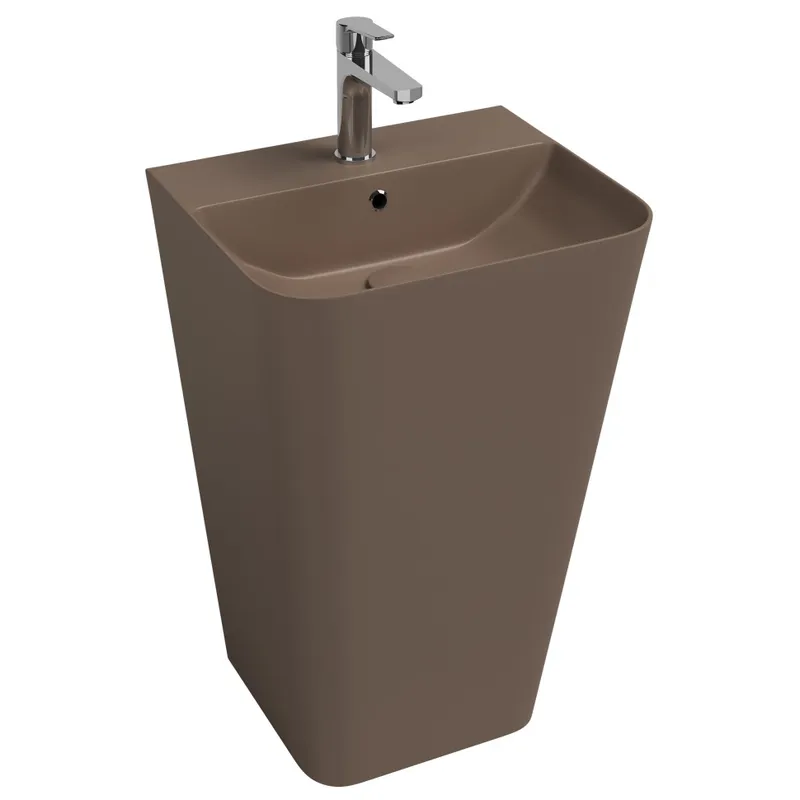 Раковина напольная Isvea Sott'Aqua Monoblock 50 см, коричневый — вид под углом