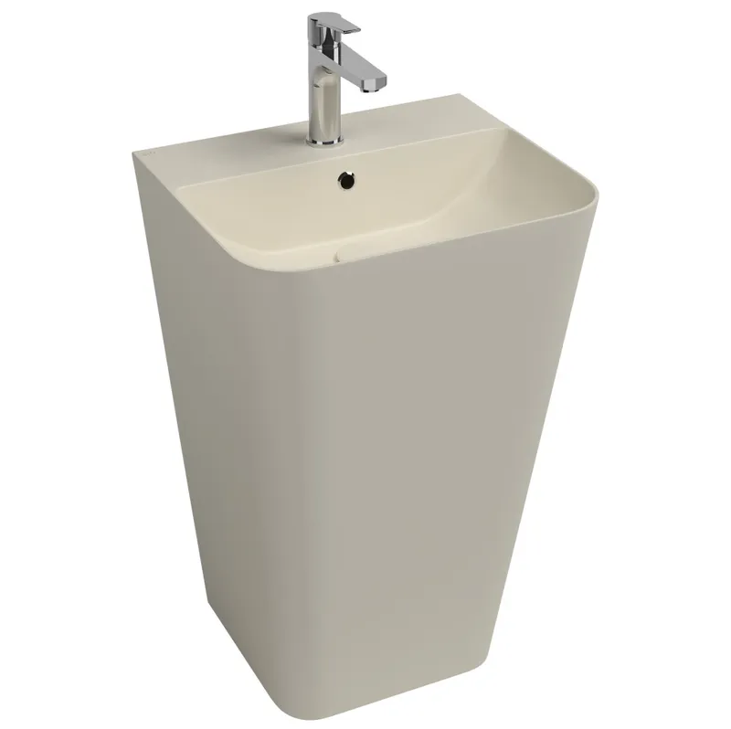 Раковина напольная Isvea Sott'Aqua Monoblock 50 см, слоновая кость — вид под углом