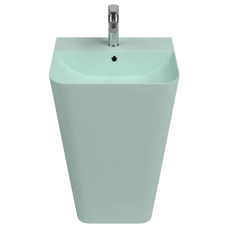 Раковина напольная Isvea Sott'Aqua Monoblock 50 см, мятно-зеленый — вид под углом