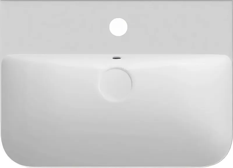 Раковина накладная Isvea Sott'Aqua 60 см, белый — вид под углом с краном