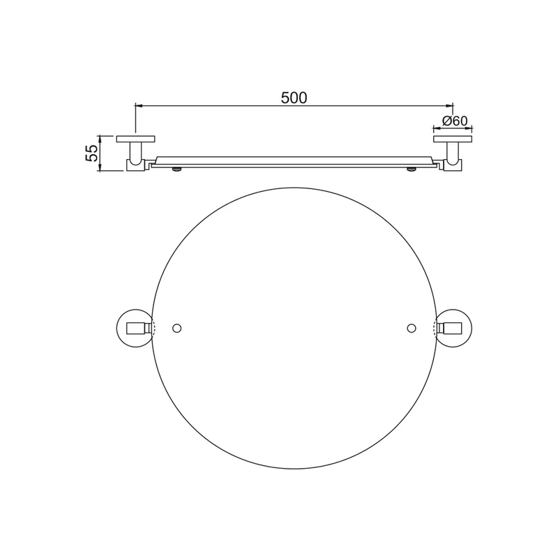 Зеркало Jaquar ACN-CHR-1195N — круглый предмет под углом