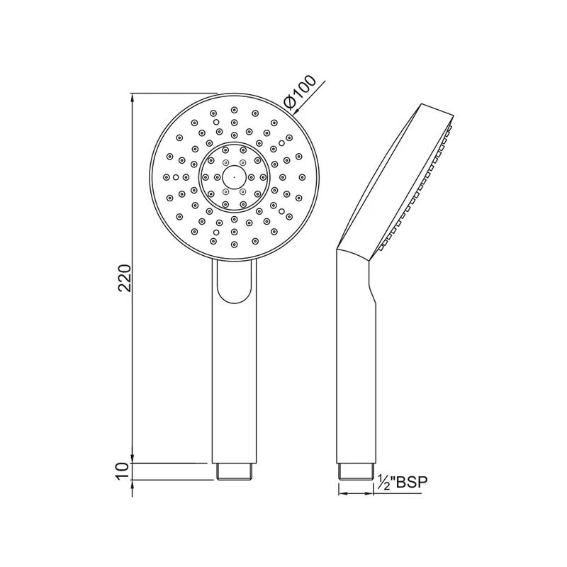 Ручной душ Jaquar Rain Shower, d 10 см, хром — лейка крупным планом