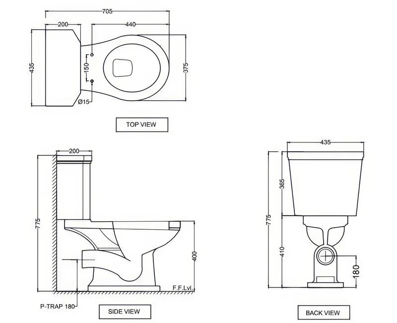 Бачок для унитаза Jaquar QNS-WHT-7201 — вид под углом