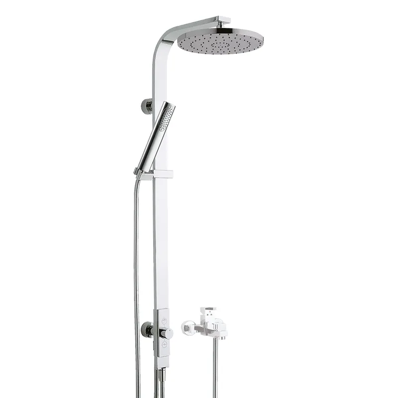 Душевая штанга Jaquar Shower Pipe хром — вид сбоку на систему с лейками