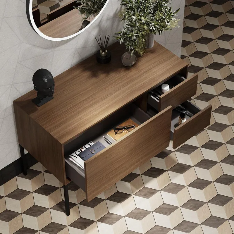Тумба KERAMA MARAZZI ATOLLO напольная/подвесная с ящиками 110, деревянная