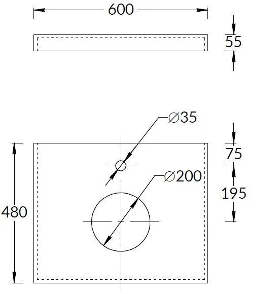Спец. изделие декоративное из керамогранита Роверелла 60x48, серое