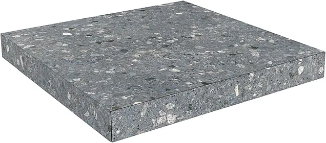 Ступень угловая клееная Терраццо серый темный 33x33