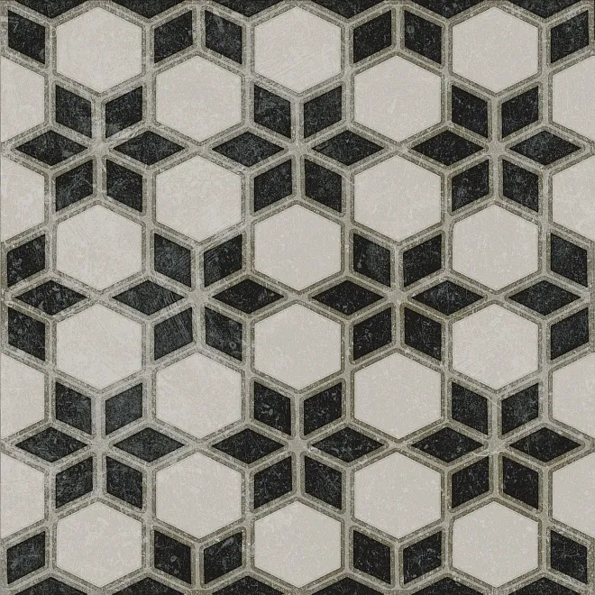 Декор Фреджио 4 черно-белый 20x20