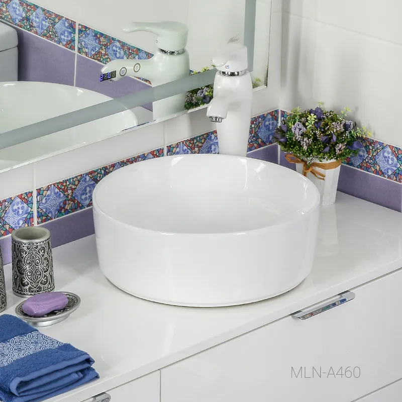 Раковина накладная Melana MLN-A460 — вид под углом на чашу