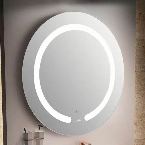 Зеркало с LED-подсветкой Melana-600, круглое — вид спереди