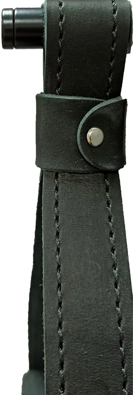 Зеркало подвесное Мирсант Rodeo Black на кожаном ремне, с подсветкой, 65 см — круглый предмет с подсветкой