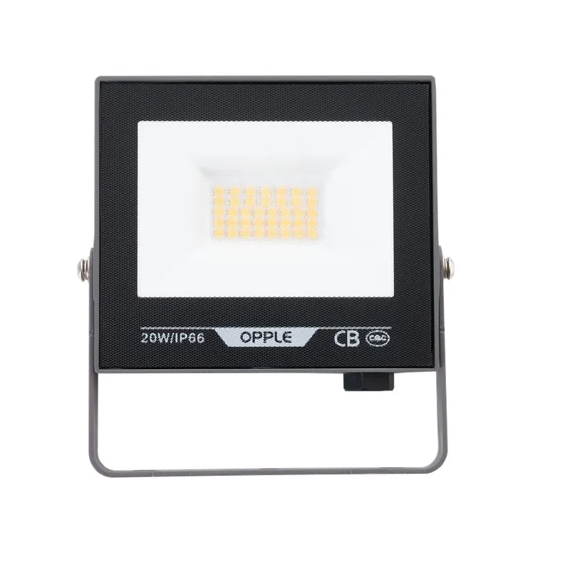 Прожектор светодиодный уличный OPPLE LED Floodlight EQ3 20W-3000-GY-GP поворотный — вид спереди на корпус