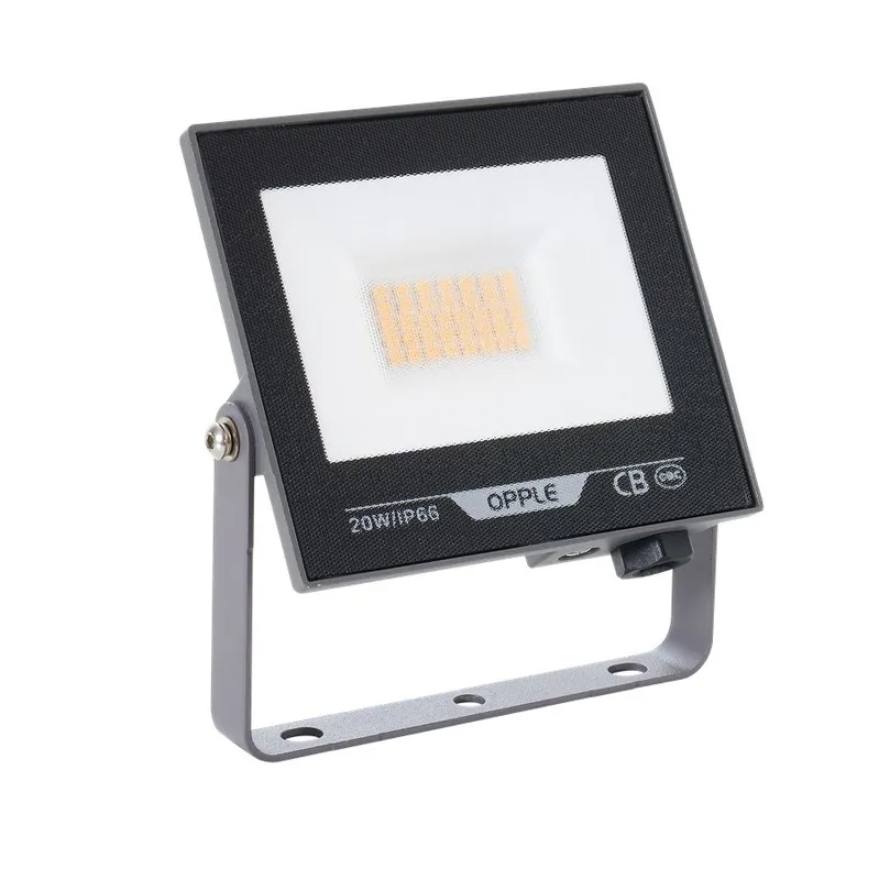 Прожектор светодиодный уличный OPPLE LED Floodlight EQ3 20W-3000-GY-GP поворотный — вид спереди на корпус