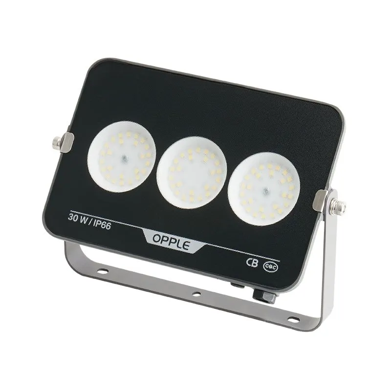 Прожектор светодиодный уличный OPPLE LED Floodlight EQ3 30W-4000-GY-GP поворотный — вид под углом