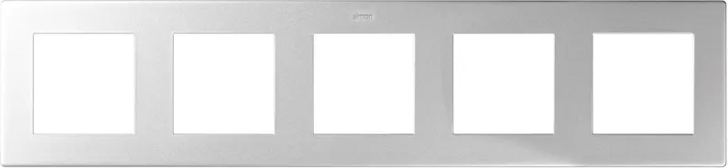 Рамка Simon 24 Harmonie Radiant на 5 постов, алюминий — вид спереди на панель