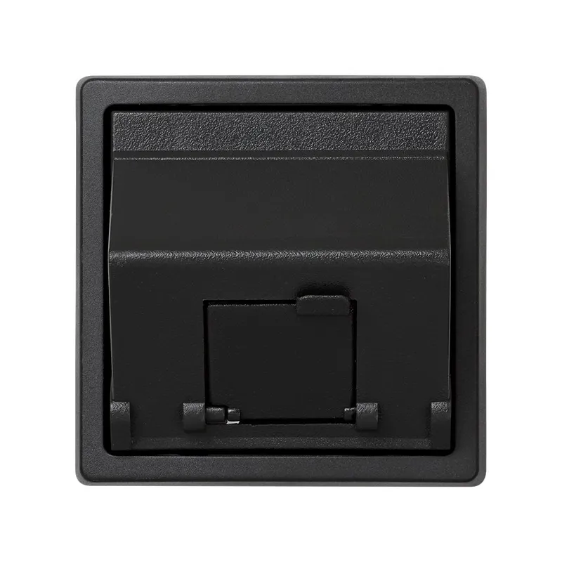 Розетка Simon 73 Loft наклонная для передачи данных со шторкой Simon 73 Loft, на 1 разъем Keystone RJ45 + вкладыш — вид спереди на устройство
