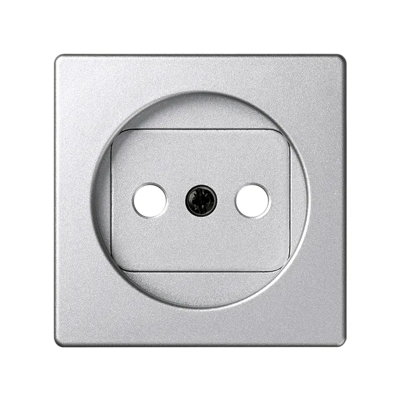 Накладка на розетку Simon 82 Detail, с крышкой, черный матовый — вид спереди