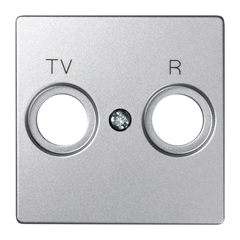 Накладка на розетку Simon 82 Detail телевизионную TV, R, SIMON 82 Detail, холодный алюминий — вид спереди