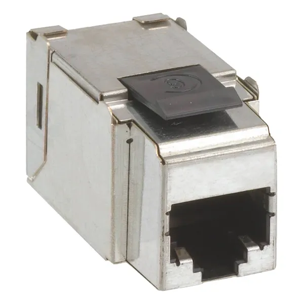 Коннектор Simon Connect RJ45, кат. 5е, FTP, экранированный, металл — вид под углом