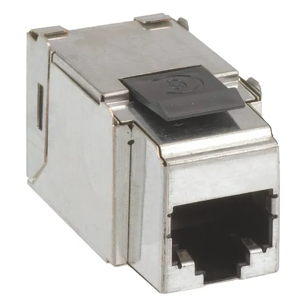 Коннектор Simon Connect RJ45, кат. 6, FTP, экранированный, металл — вид под углом