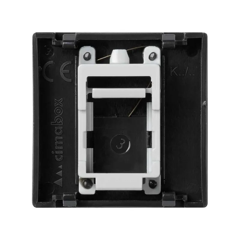 Адаптер Simon Connect K45 прямой на 1 разъем RJ45 со шторкой, графит — вид спереди
