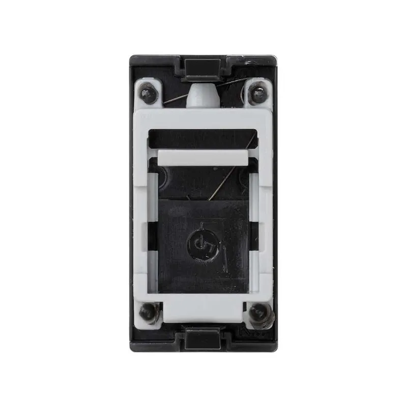 Адаптер Simon Connect K45 наклонный, узкий, со шторкой, на 1 модуль MD (RJ45, оптоволокно) — вид спереди
