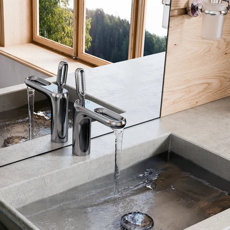 Смеситель для раковины Wasserkraft Kammel 1800 — вид сбоку под углом