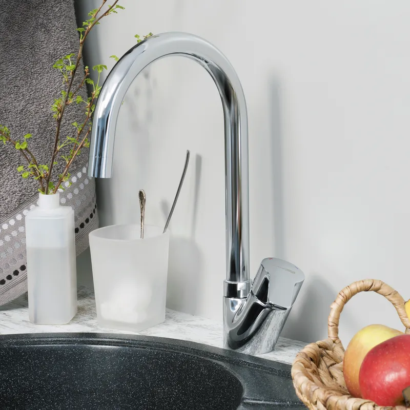 Смеситель для кухни Wasserkraft Ruhr 24400 — вид сбоку под углом