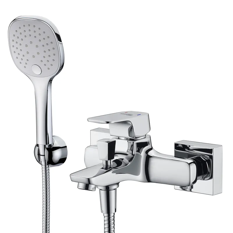 Смеситель Wasserkraft Salm 2700 с коротким изливом — вид сбоку на душевую лейку и корпус