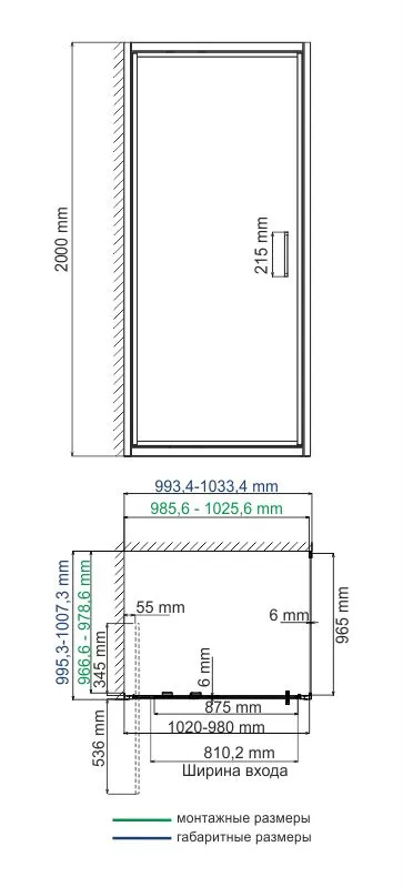 Душевой уголок Wasserkraft Salm 27I, 100х100 — стеклянная дверца крупным планом