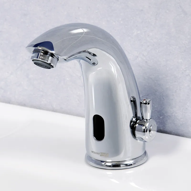 Смеситель для раковины Wasserkraft Rossel 2800 сенсорный — вид сбоку под углом